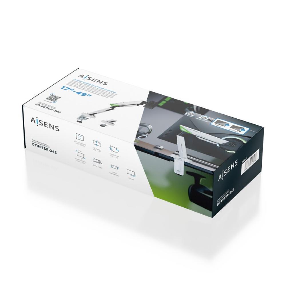AISENS - DT49TSR-343 soporte para monitor 124,5 cm (49") Escritorio Negro, Blanco