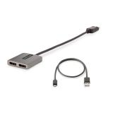 StarTech.com - Hub MST de 2 Puertos DisplayPort 1.4 - Divisor Splitter DP para 2 Monitores - Adaptador DisplayPort a 2x DisplayP
