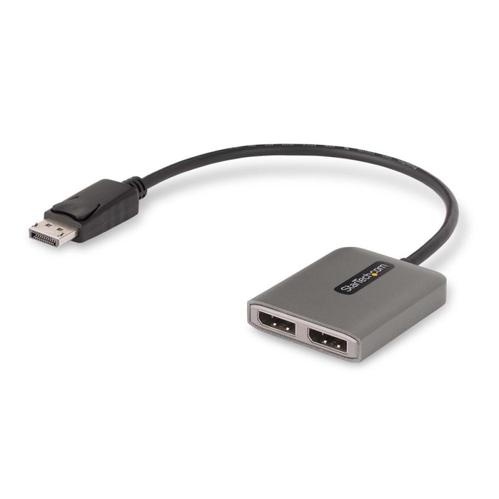 StarTech.com - Hub MST de 2 Puertos DisplayPort 1.4 - Divisor Splitter DP para 2 Monitores - Adaptador DisplayPort a 2x DisplayP