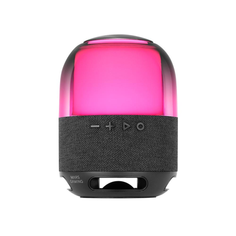 Mars Gaming - MS-FLOW, Altavoz Portátil Bluetooth 15W, Iluminación Orbilight RGB 360°, Sonido Potente con Driver DeepBa - MSFLOW