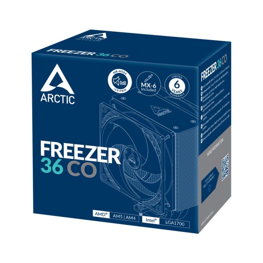 ARCTIC - Freezer 36 CO Procesador Refrigerador de aire 12 cm Negro, Plata 1 pieza(s)