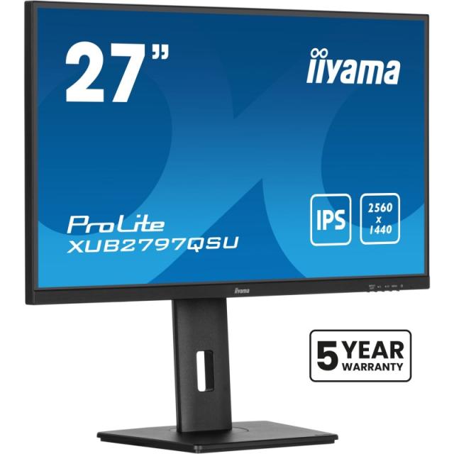 iiyama - ProLite XUB2797QSU-B2 pantalla para PC 68,6 cm (27") 2560 x 1440 Pixeles Quad HD LED Negro