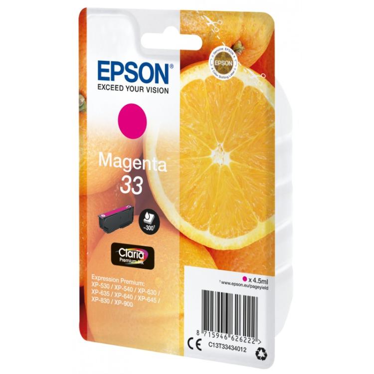 Epson - Oranges Singlepack Magenta 33 Claria Premium Ink
