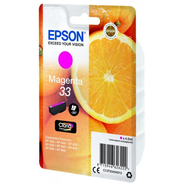Epson - Oranges Singlepack Magenta 33 Claria Premium Ink