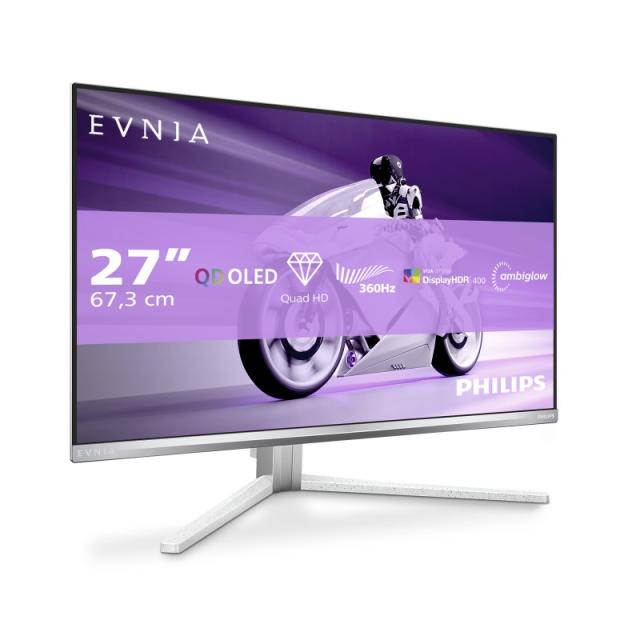 Philips - Evnia 8000 27M2N8500/00 pantalla para PC 67,3 cm (26.5") 2560 x 1440 Pixeles Quad HD QD-OLED Blanco