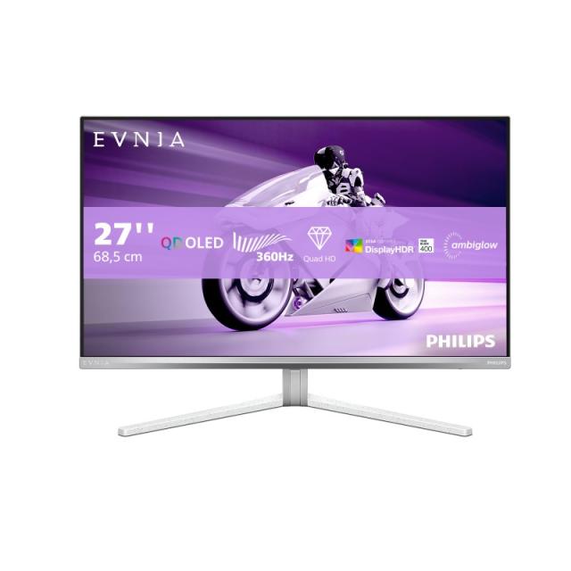 Philips - Evnia 8000 27M2N8500/00 pantalla para PC 67,3 cm (26.5") 2560 x 1440 Pixeles Quad HD QD-OLED Blanco