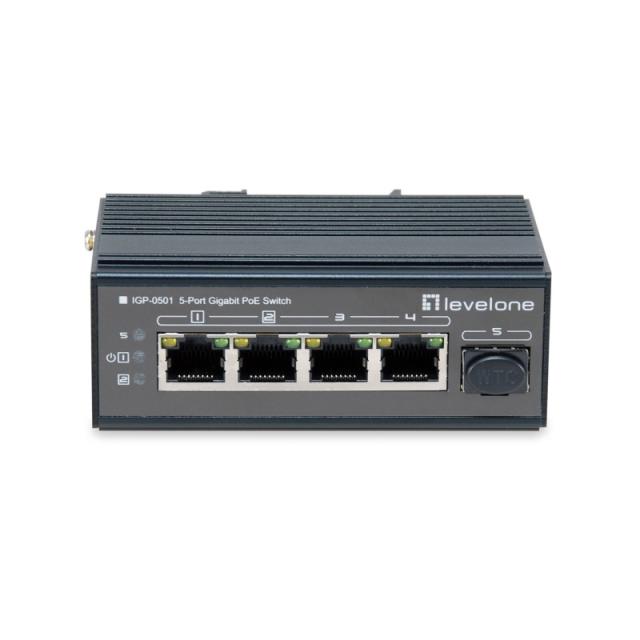 LevelOne - IGP-0501 switch Gigabit Ethernet (10/100/1000) Energía sobre Ethernet (PoE) Negro