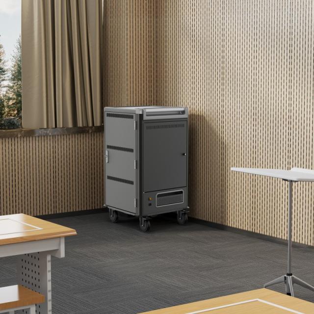 Ewent - EW1700 carrito y armario de dispositivo portátil Carro de gestión y carga para dispositivos portátiles Negro, Gris