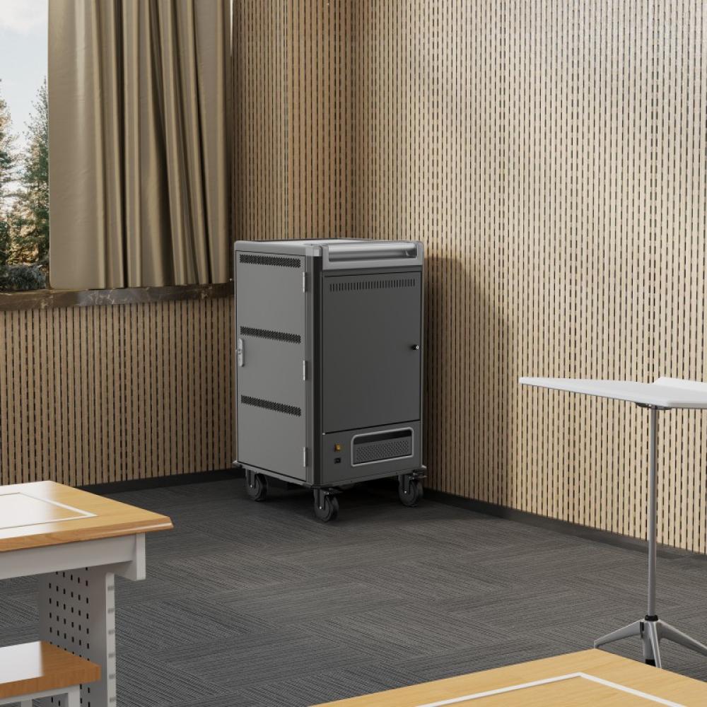 Ewent - EW1700 carrito y armario de dispositivo portátil Carro de gestión y carga para dispositivos portátiles Negro, Gris