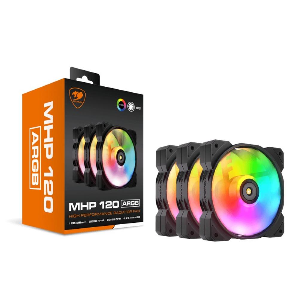 COUGAR - CGR-CF-MHP12HB3-RGB Carcasa del ordenador Refrigerador de aire 12 cm Negro, Blanco 3 pieza(s)