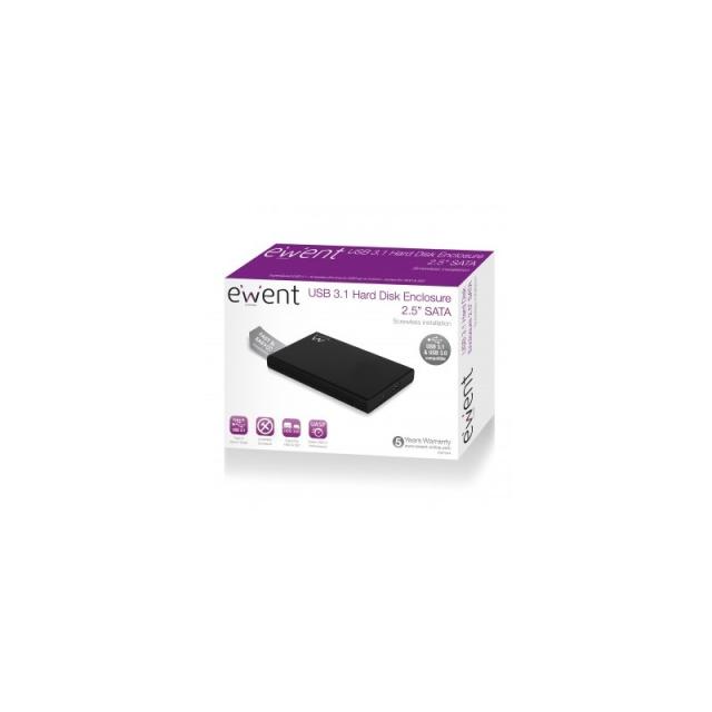 Ewent - EW7044 caja para disco duro externo Carcasa de disco duro/SSD Negro 2.5"
