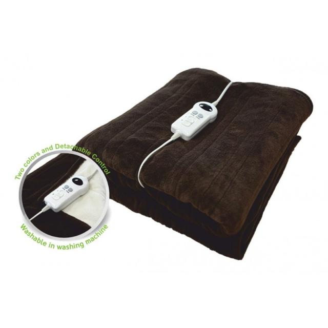 Haeger - EB-162.001A manta eléctrica y almohadilla 100 W Marrón, Crema de color Vellón