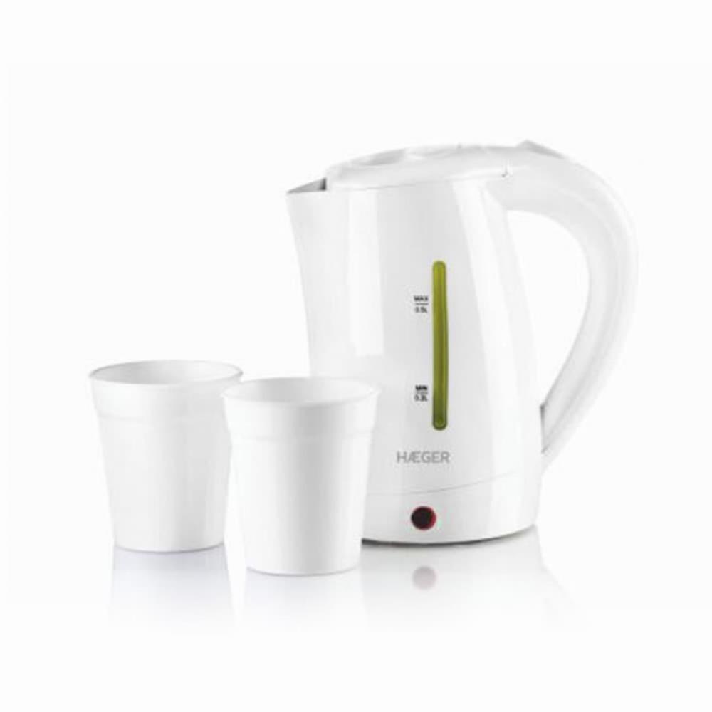 Haeger - EK-10W.015A tetera eléctrica 0,5 L 1100 W Blanco