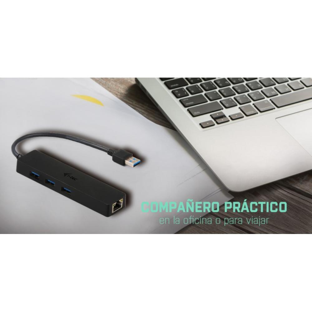 i-tec - Advance USB 3.0 Slim HUB 3 Port + Gigabit Ethernet Adapter