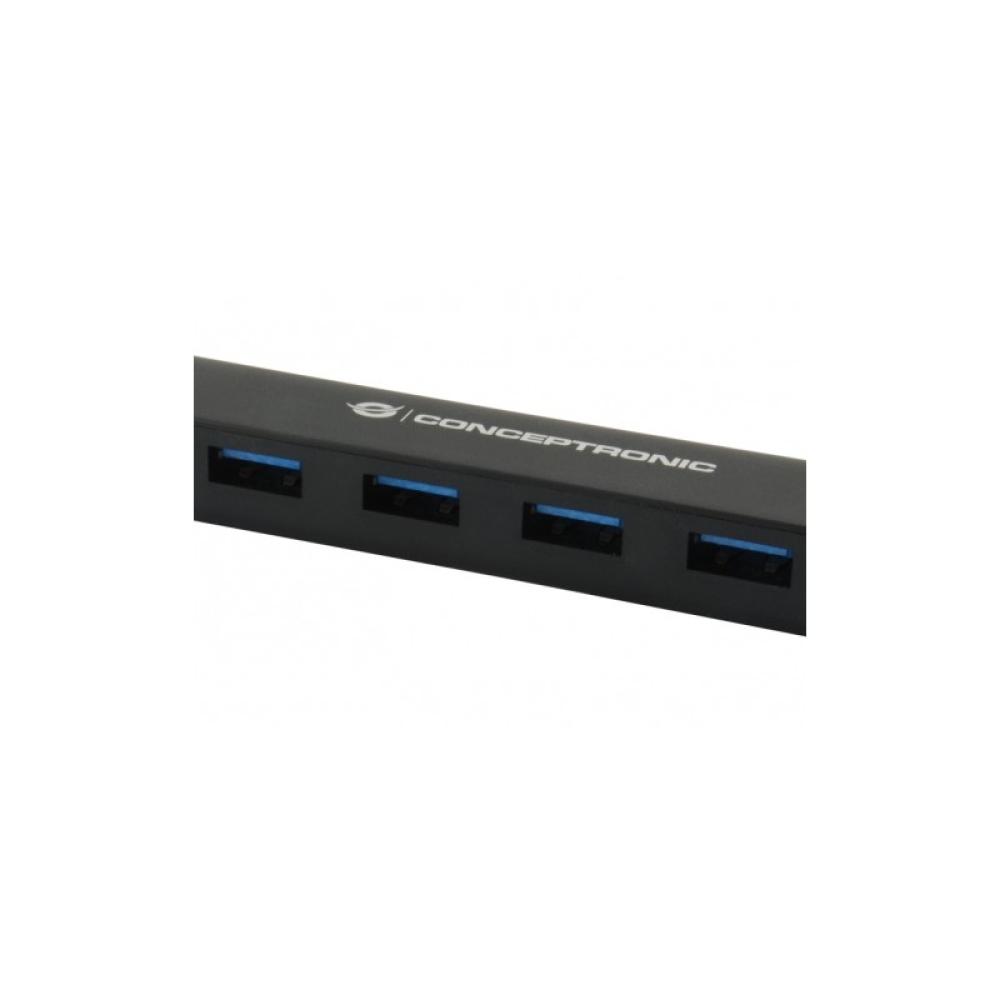 Conceptronic - CTC4USB3 hub de interfaz USB 3.2 Gen 1 (3.1 Gen 1) Type-C 5000 Mbit/s Negro