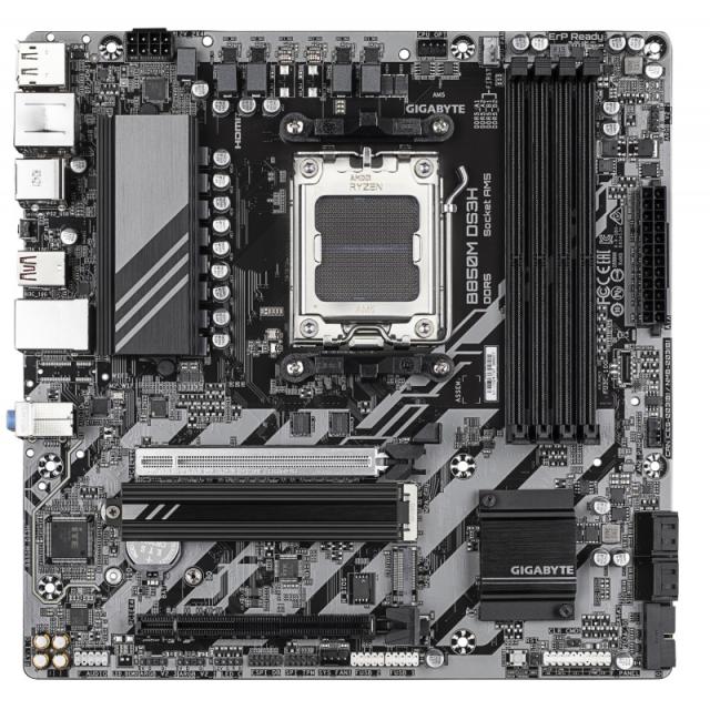 GIGABYTE - B850M DS3H Placa Base - Procesadores AMD Ryzen Serie 9000, 16+2+2 fases VRM digitales, hasta 8200MHz DDR5 (OC), 1xPCI
