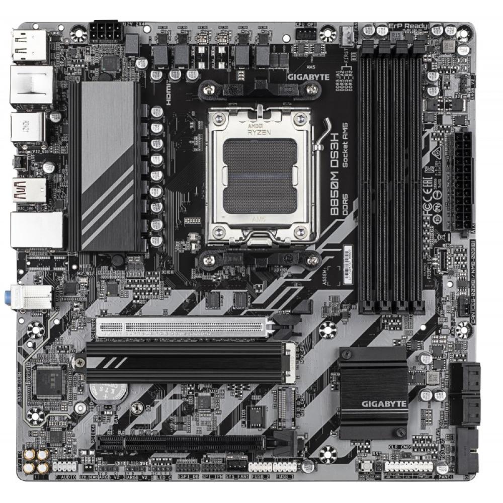 GIGABYTE - B850M DS3H Placa Base - Procesadores AMD Ryzen Serie 9000, 16+2+2 fases VRM digitales, hasta 8200MHz DDR5 (OC), 1xPCI