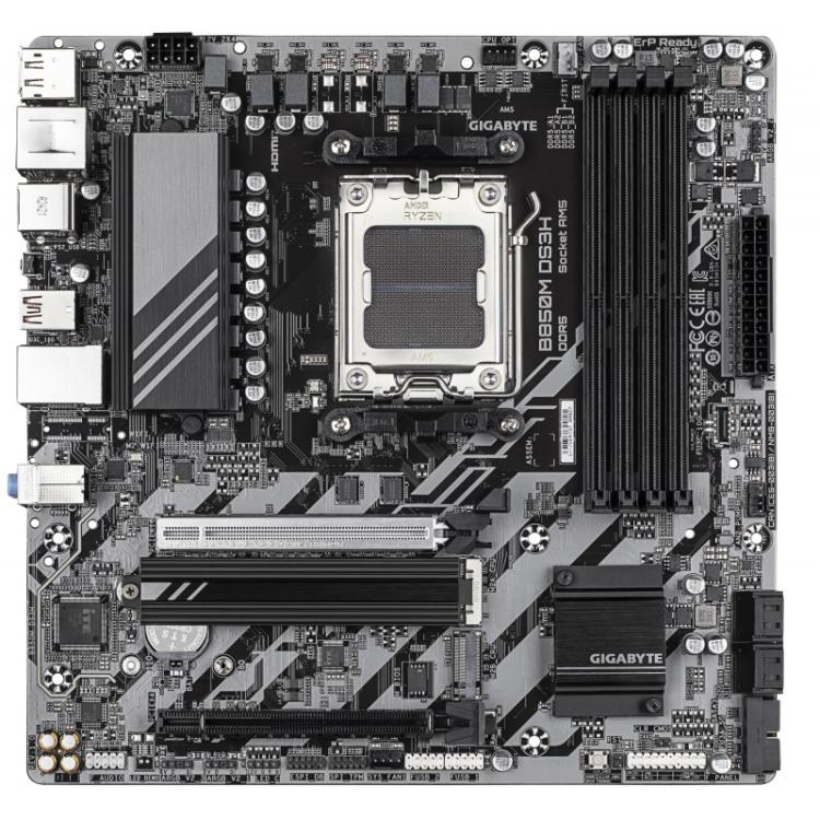 GIGABYTE - B850M DS3H Placa Base - Procesadores AMD Ryzen Serie 9000, 16+2+2 fases VRM digitales, hasta 8200MHz DDR5 (OC), 1xPCI