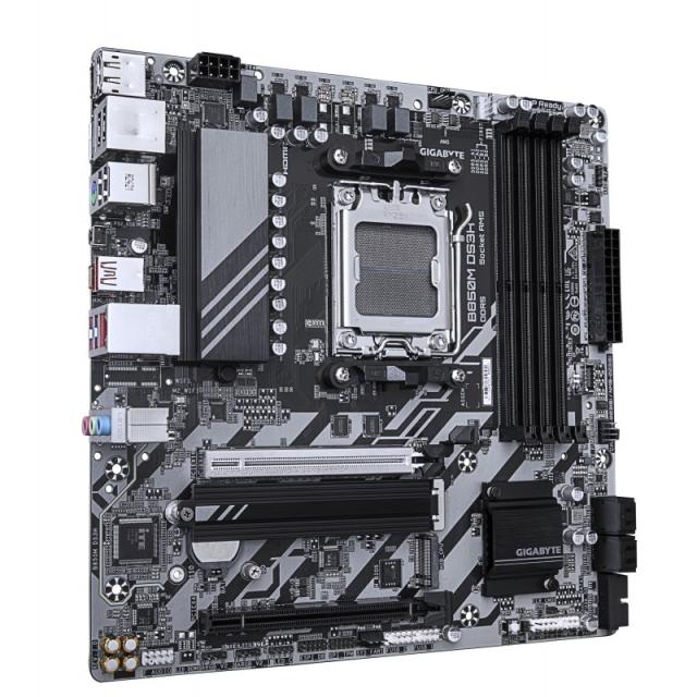 GIGABYTE - B850M DS3H Placa Base - Procesadores AMD Ryzen Serie 9000, 16+2+2 fases VRM digitales, hasta 8200MHz DDR5 (OC), 1xPCI