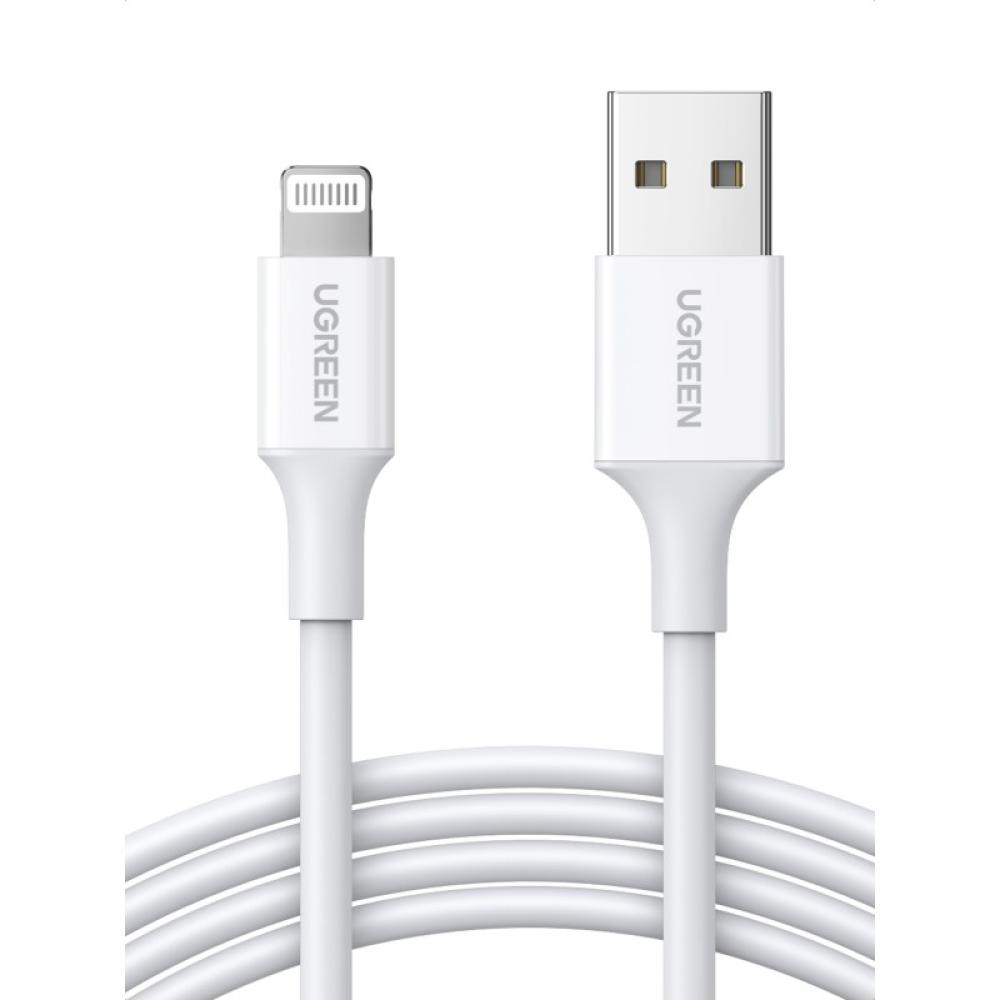 Ugreen - cable USB 2.0 A lightning 2m, 5V/2.4A iPhone 7 / 7plus / 6S/ 6 / 6 Plus, iPhone 5s/5c/5, iPad Mini/Mini 2, iPad 1 m Bla