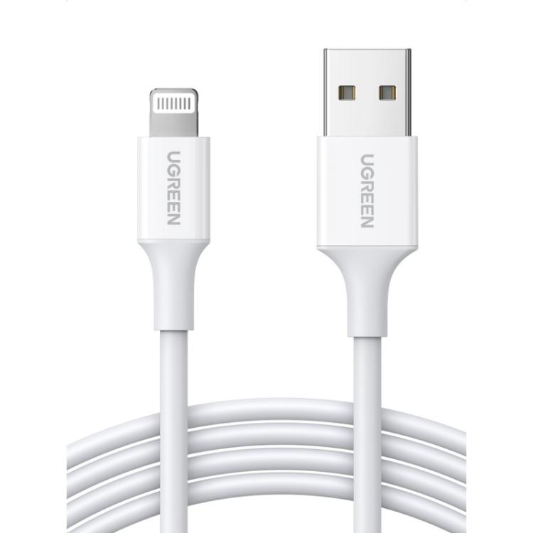 Ugreen - cable USB 2.0 A lightning 2m, 5V/2.4A iPhone 7 / 7plus / 6S/ 6 / 6 Plus, iPhone 5s/5c/5, iPad Mini/Mini 2, iPad 1 m Bla