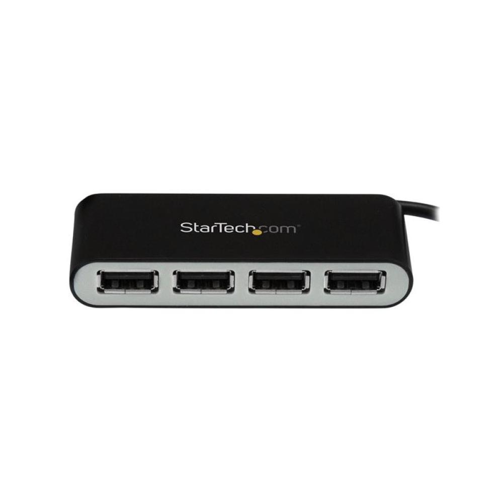 StarTech.com - Concentrador Ladrón USB 2.0 de 4 Puertos con Cable Integrado - Hub Portátil USB 2.0