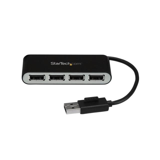 StarTech.com - Concentrador Ladrón USB 2.0 de 4 Puertos con Cable Integrado - Hub Portátil USB 2.0