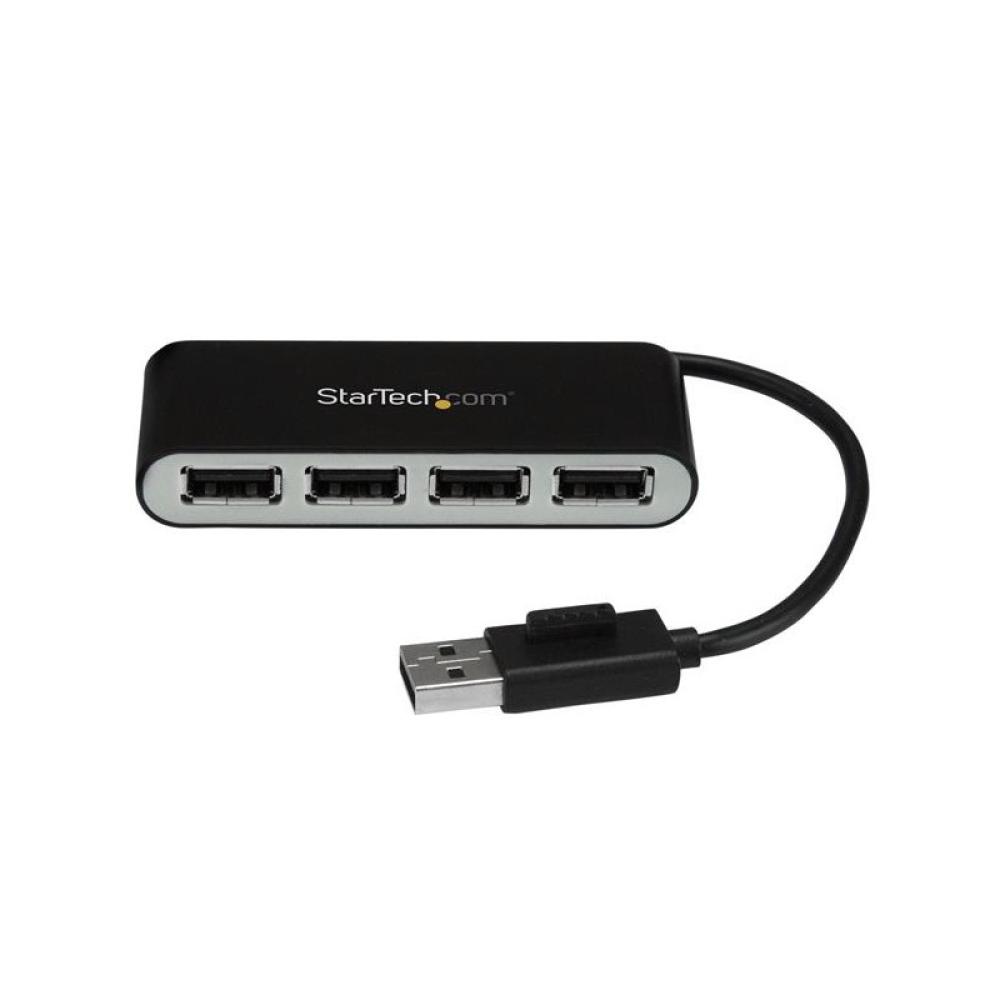 StarTech.com - Concentrador Ladrón USB 2.0 de 4 Puertos con Cable Integrado - Hub Portátil USB 2.0