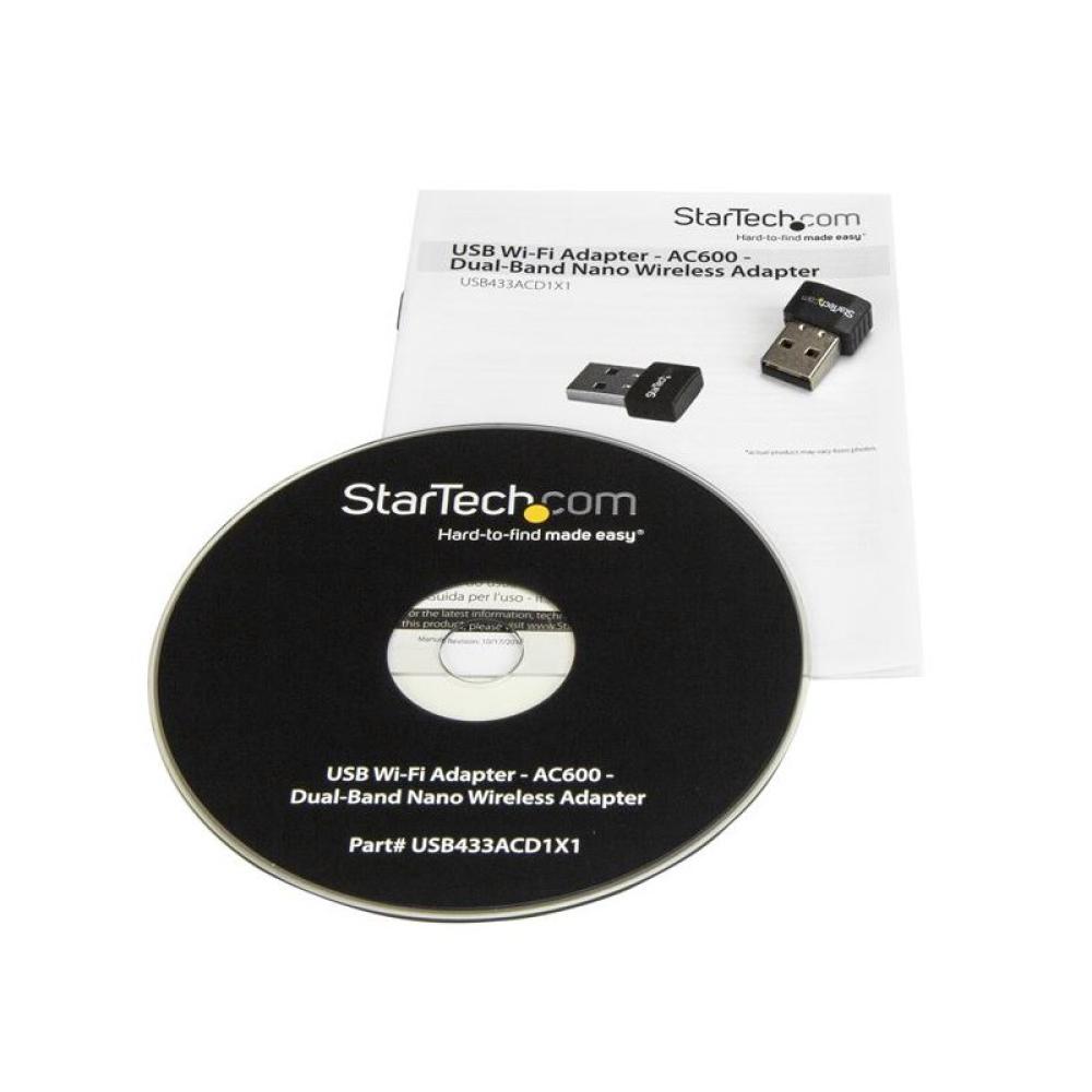 StarTech.com - Micro Adaptador de Red Inalámbrica Wifi USB AC600 Externo - Wireless 1T1R 802.11ac - 2,4GHz y 5GHz