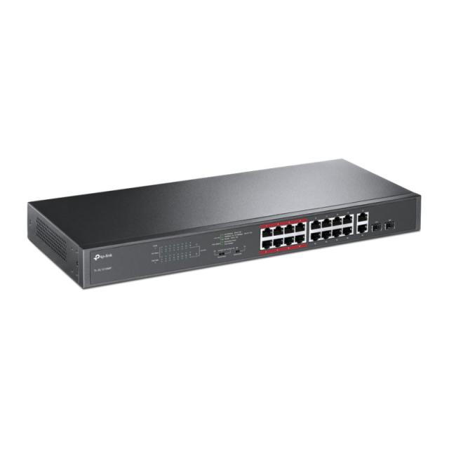 TP-Link - TL-SL1218MP switch No administrado Fast Ethernet (10/100) Energía sobre Ethernet (PoE) Negro
