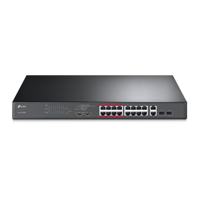 TP-Link - TL-SL1218MP switch No administrado Fast Ethernet (10/100) Energía sobre Ethernet (PoE) Negro