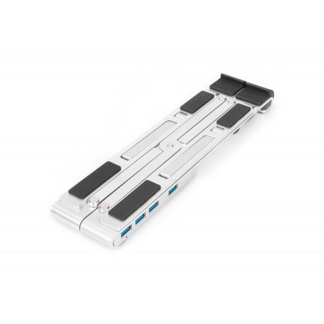 Digitus - Soporte variable para notebook con hub USB-C™ integrado, 5 puertos