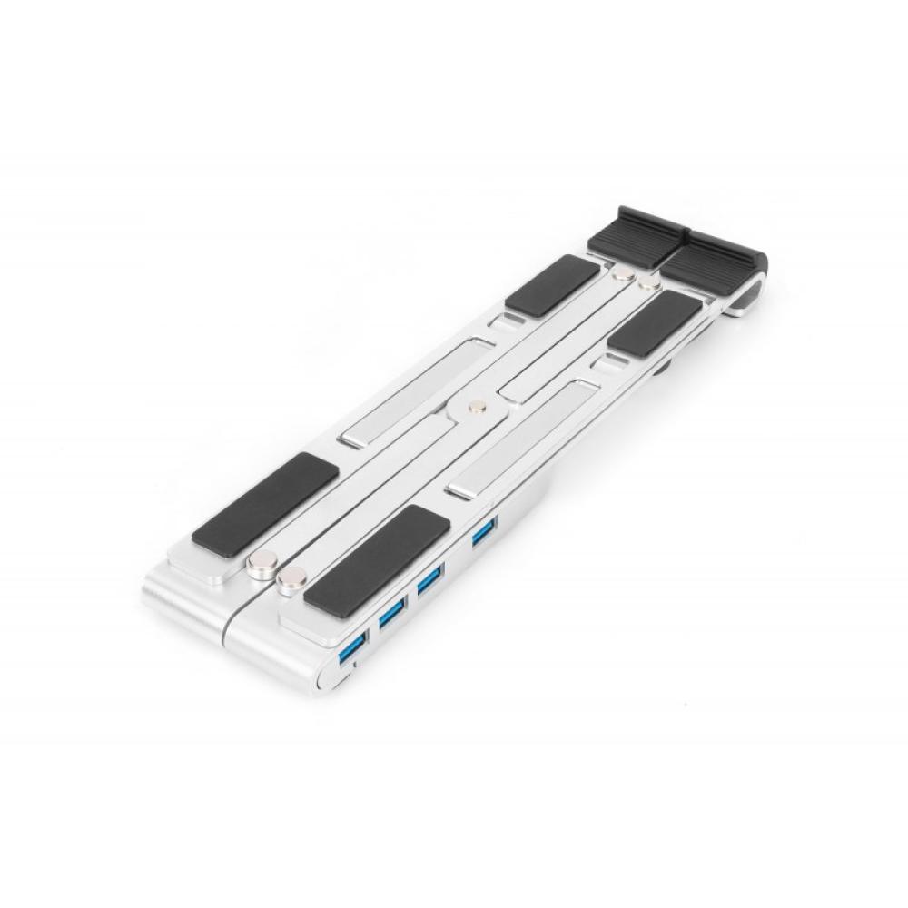 Digitus - Soporte variable para notebook con hub USB-C™ integrado, 5 puertos