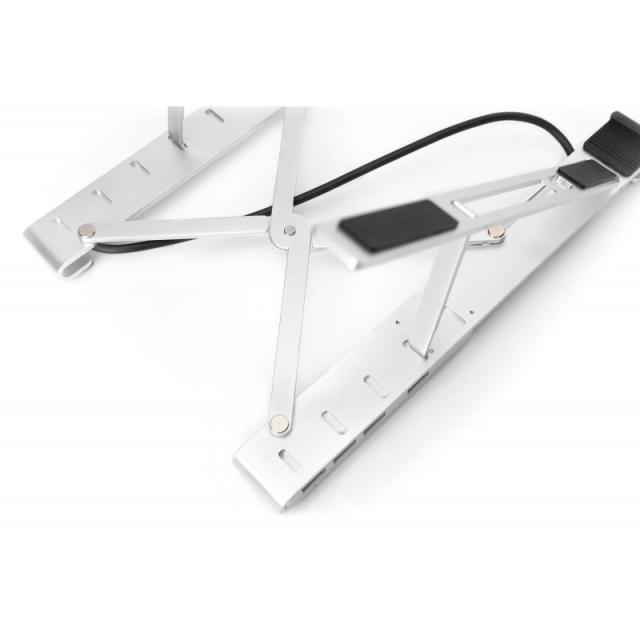 Digitus - Soporte variable para notebook con hub USB-C™ integrado, 5 puertos