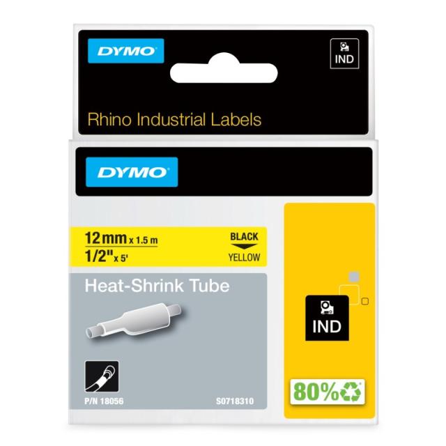 DYMO - Etiquetas para tubos termorretráctiles IND- 12mm x 1,5m