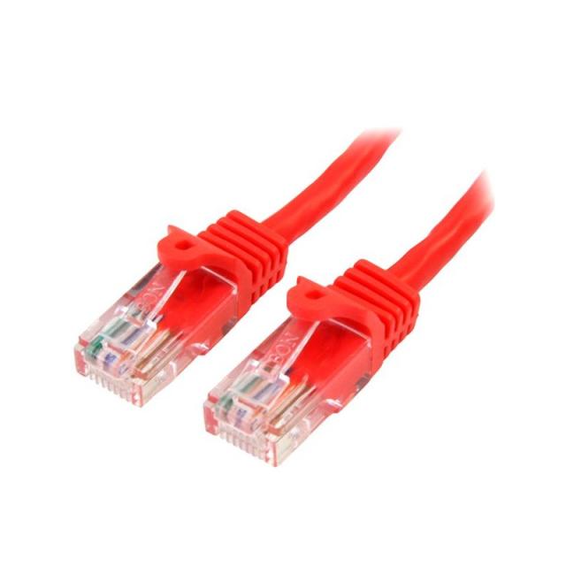 StarTech.com - Cable de Red de 0,5m Rojo Cat5e Ethernet RJ45 sin Enganches