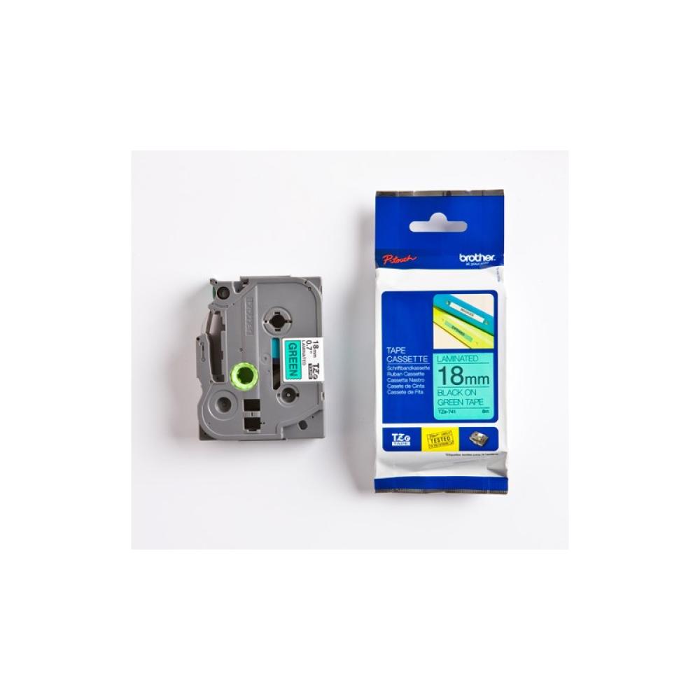 Brother - TZE-741 cinta para impresora de etiquetas Negro sobre verde TZ
