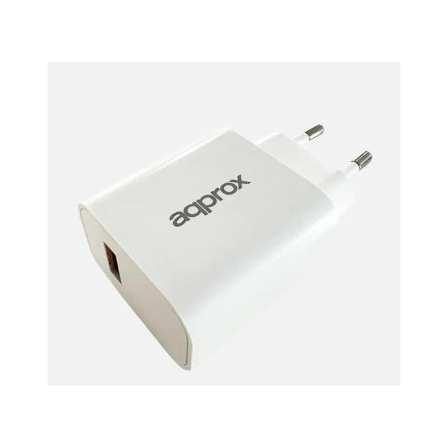 Approx - CARGADOR USB DE VIAJE/PARED 3.0 + CABLE TYPE-C 18W BLANCO Interior