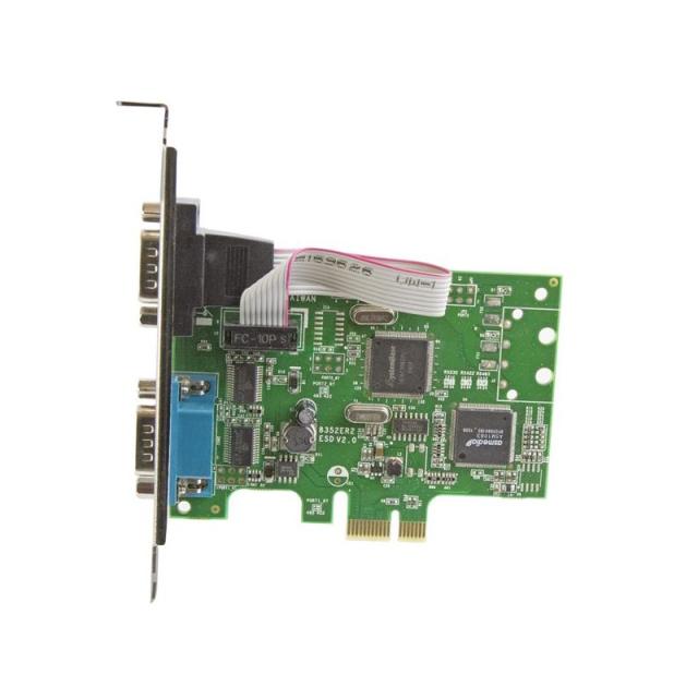 StarTech.com - Tarjeta Serie PCI Express de 2 Puertos DB9 RS232 con UART 16C1050 - Adaptador Interno Serie PCI-E