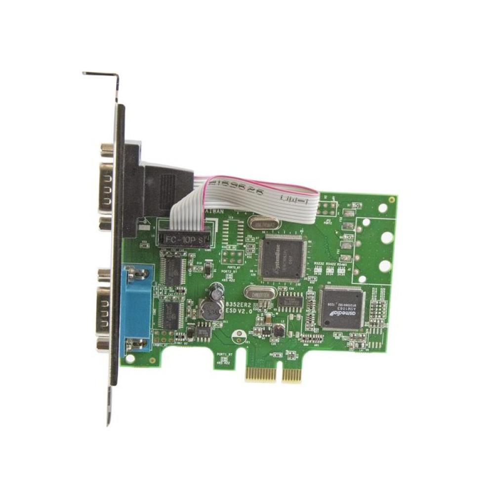 StarTech.com - Tarjeta Serie PCI Express de 2 Puertos DB9 RS232 con UART 16C1050 - Adaptador Interno Serie PCI-E