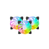 Mars Gaming - MF-3AR, Kit 3x Ventiladores 120mm FDB, Aspas Invertidas, Iluminación ARGB 360° Sin Marco, Iluminación Anil - MF3AR