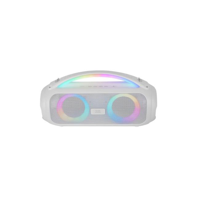 Mars Gaming - MS-PULSE, Altavoz Bluetooth Portátil 50W RMS, Iluminación RGB, 2 Drivers Activos 93mm + 2 Drivers Pasiv - MSPULSEW