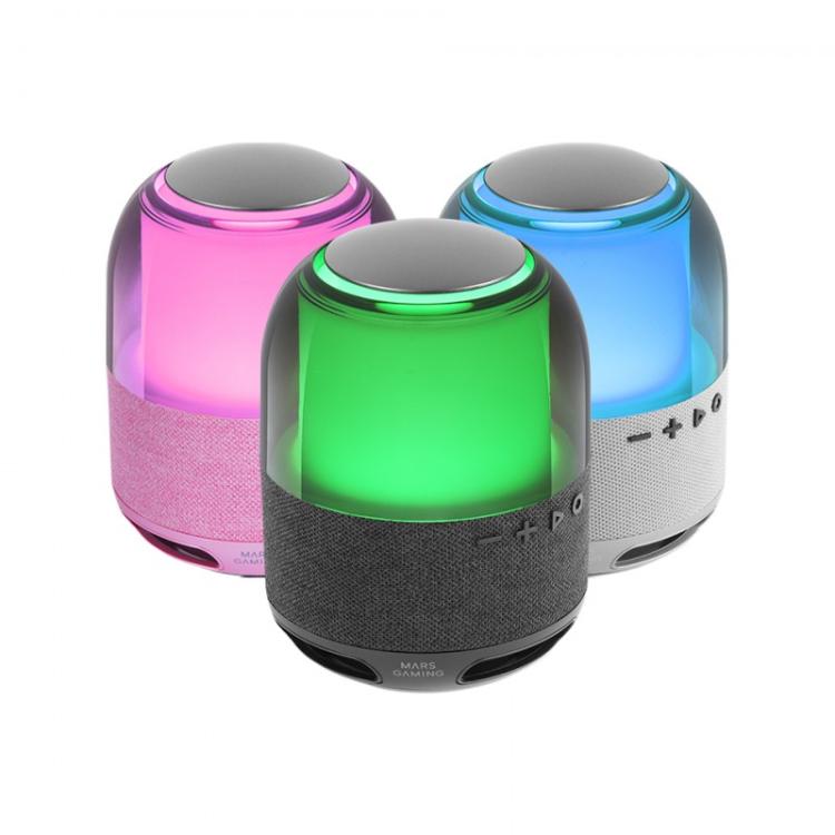 Mars Gaming - MS-Flow, Altavoz Portátil Bluetooth 15W, Iluminación Orbilight RGB 360°, Sonido Potente con Driver DeepB - MSFLOWW