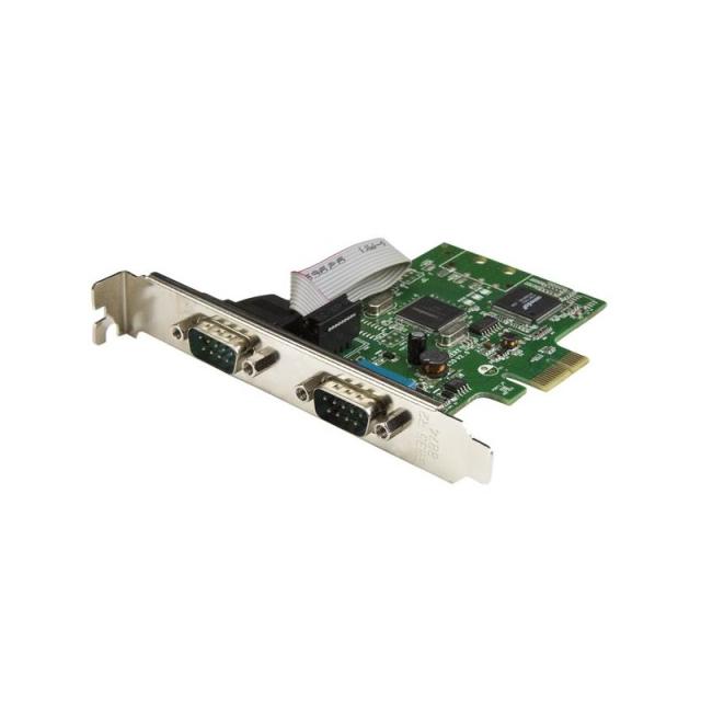 StarTech.com - Tarjeta Serie PCI Express de 2 Puertos DB9 RS232 con UART 16C1050 - Adaptador Interno Serie PCI-E