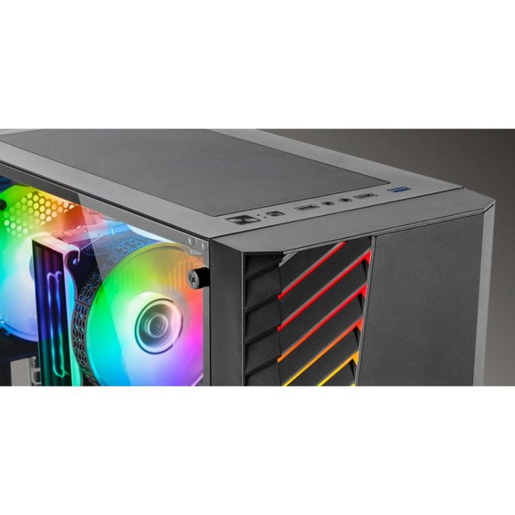 Mars Gaming - MC-VOLT, Caja Gaming ATX, Ventilador ARGB 120mm, Rejilla Frontal ARGB, Ventana Lateral Completa Cristal T - MCVOLT