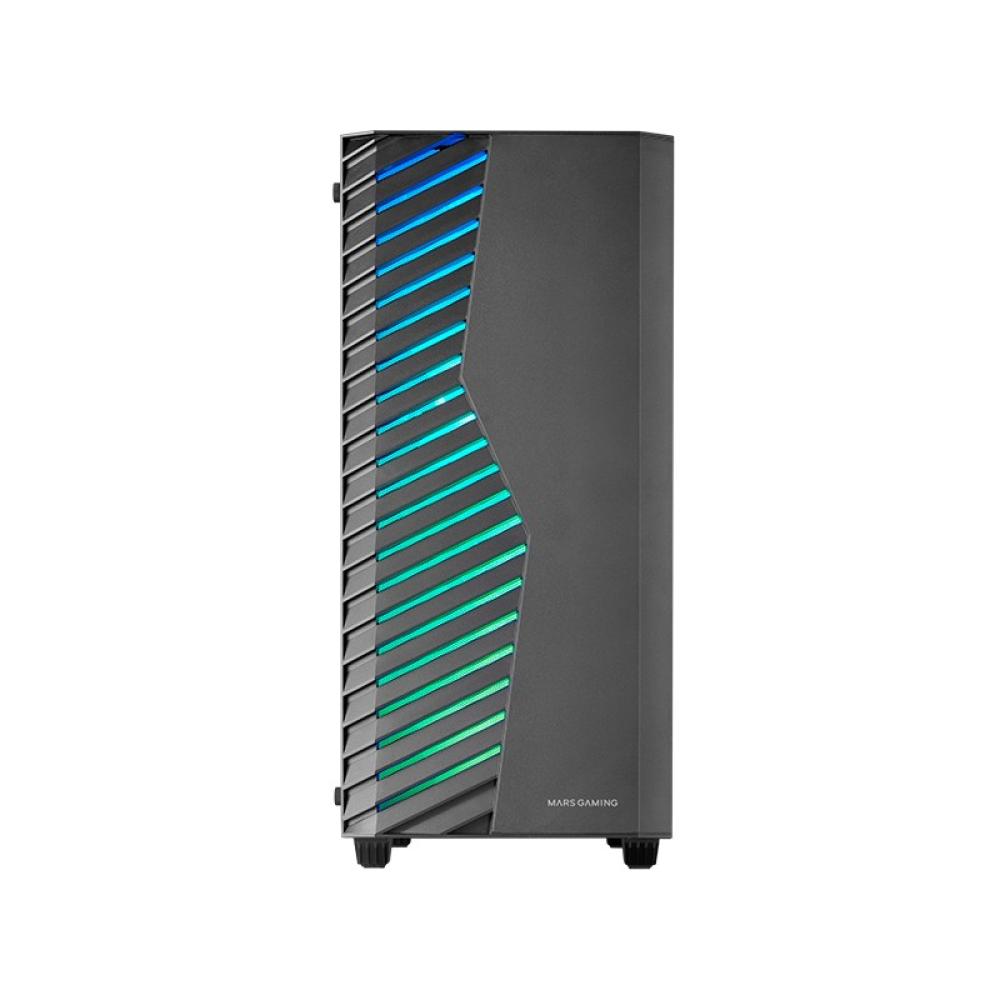 Mars Gaming - MC-VOLT, Caja Gaming ATX, Ventilador ARGB 120mm, Rejilla Frontal ARGB, Ventana Lateral Completa Cristal T - MCVOLT
