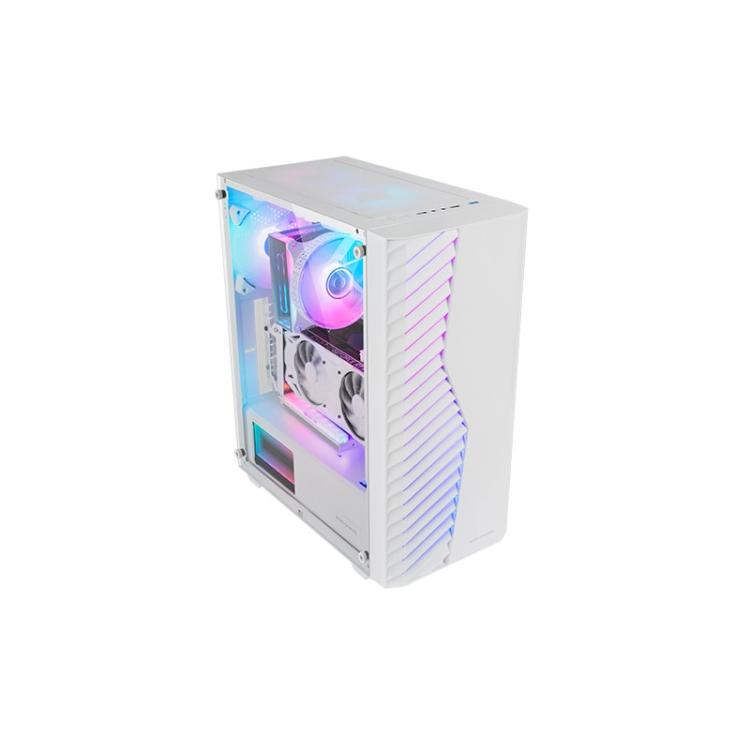 Mars Gaming - MC-VOLT, Caja Gaming ATX, Ventilador ARGB 120mm, Rejilla Frontal ARGB, Ventana Lateral Completa Cristal - MCVOLTW