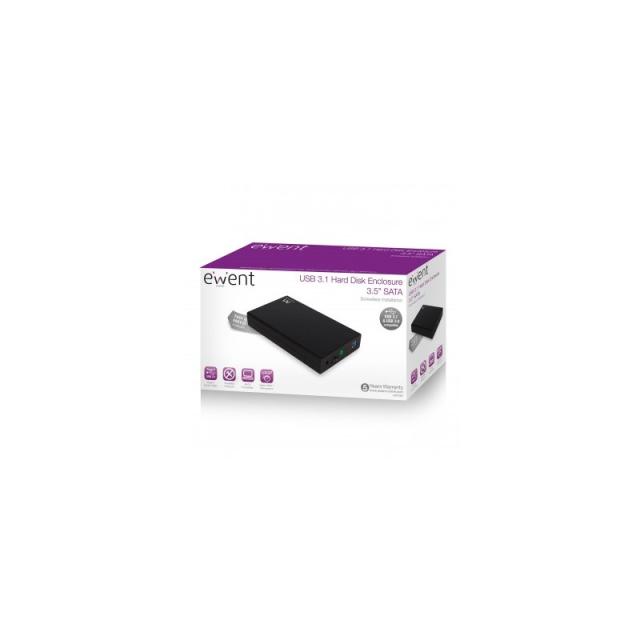 Ewent - EW7056 caja para disco duro externo Caja de disco duro (HDD) Negro 3.5"