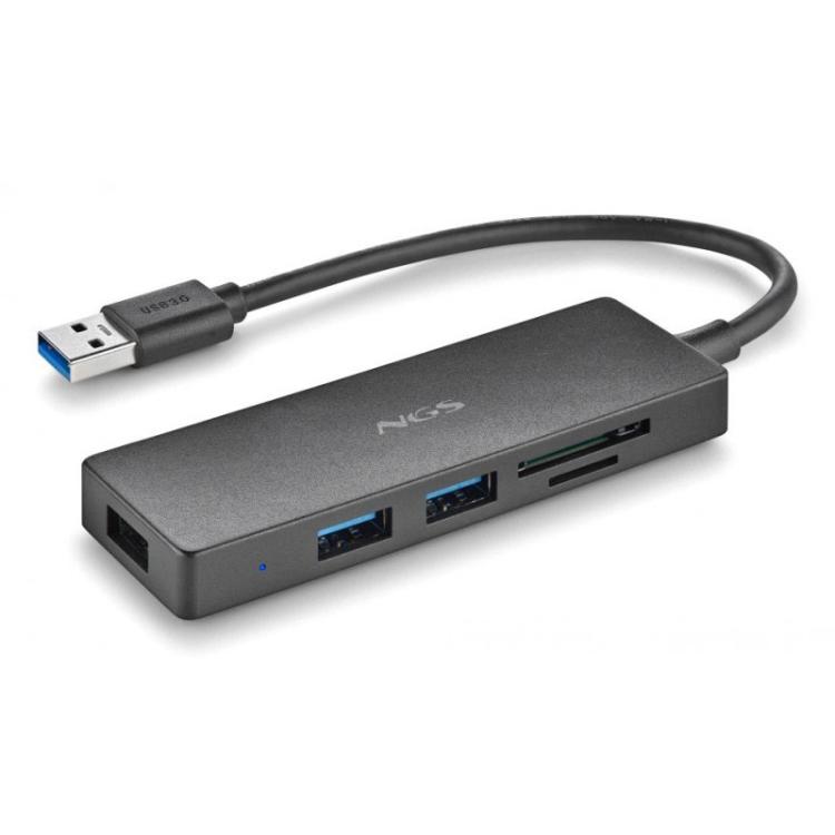 NGS - IHUB READER USB 3.2 Gen 1 (3.1 Gen 1) Type-A 5000 Mbit/s Negro