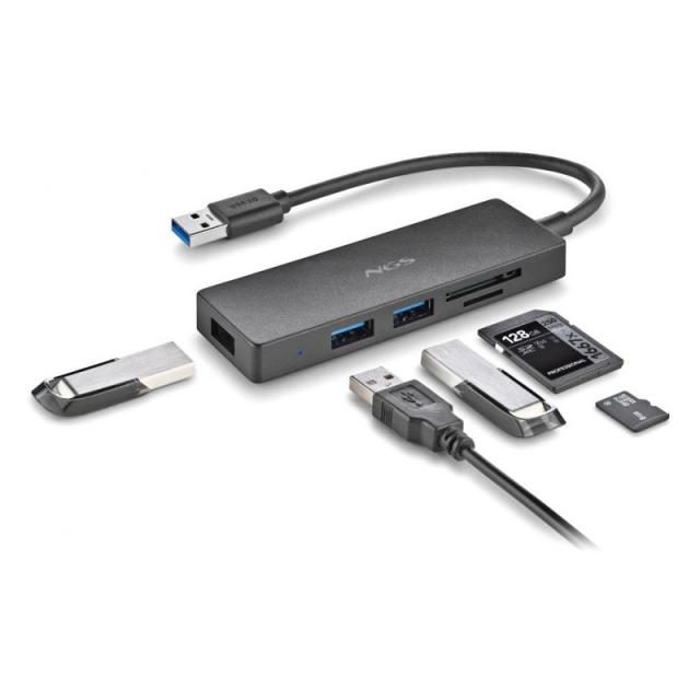 NGS - IHUB READER USB 3.2 Gen 1 (3.1 Gen 1) Type-A 5000 Mbit/s Negro